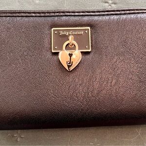 Juicy Couture Black Leather Wallet with Gold Charm